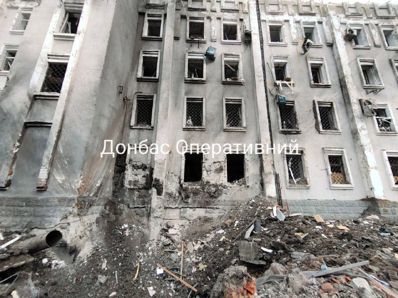 Damage in Pokrovsk as result of Russian missile strike