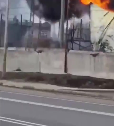 Fire at the plant in Zheleznogorsk of Kursk region after drone attack