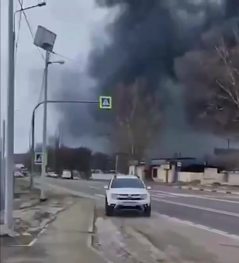 Fire at the plant in Zheleznogorsk of Kursk region after drone attack