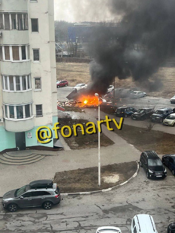 Smoke in Belgorod as result of shelling