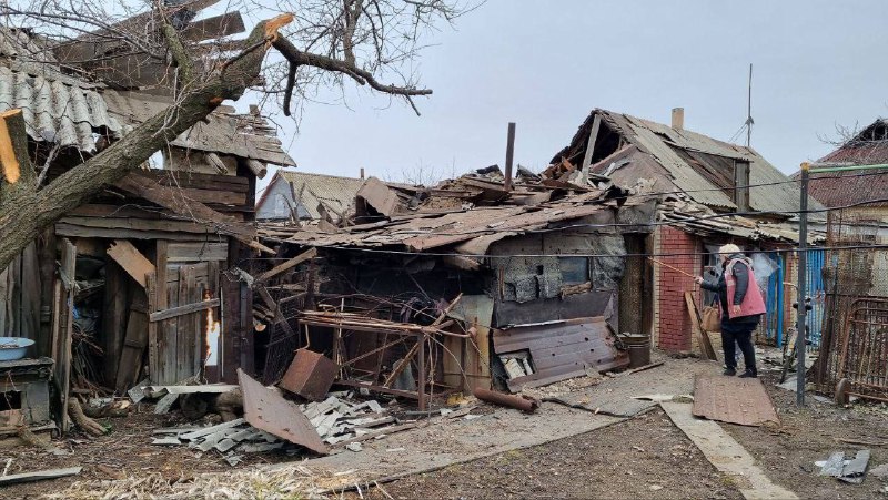 Damage in Rovenky as result of shelling