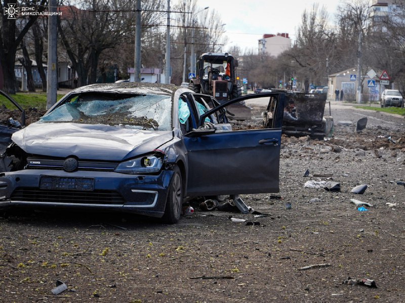 Damage in Mykolaiv as result of Russian missile strike