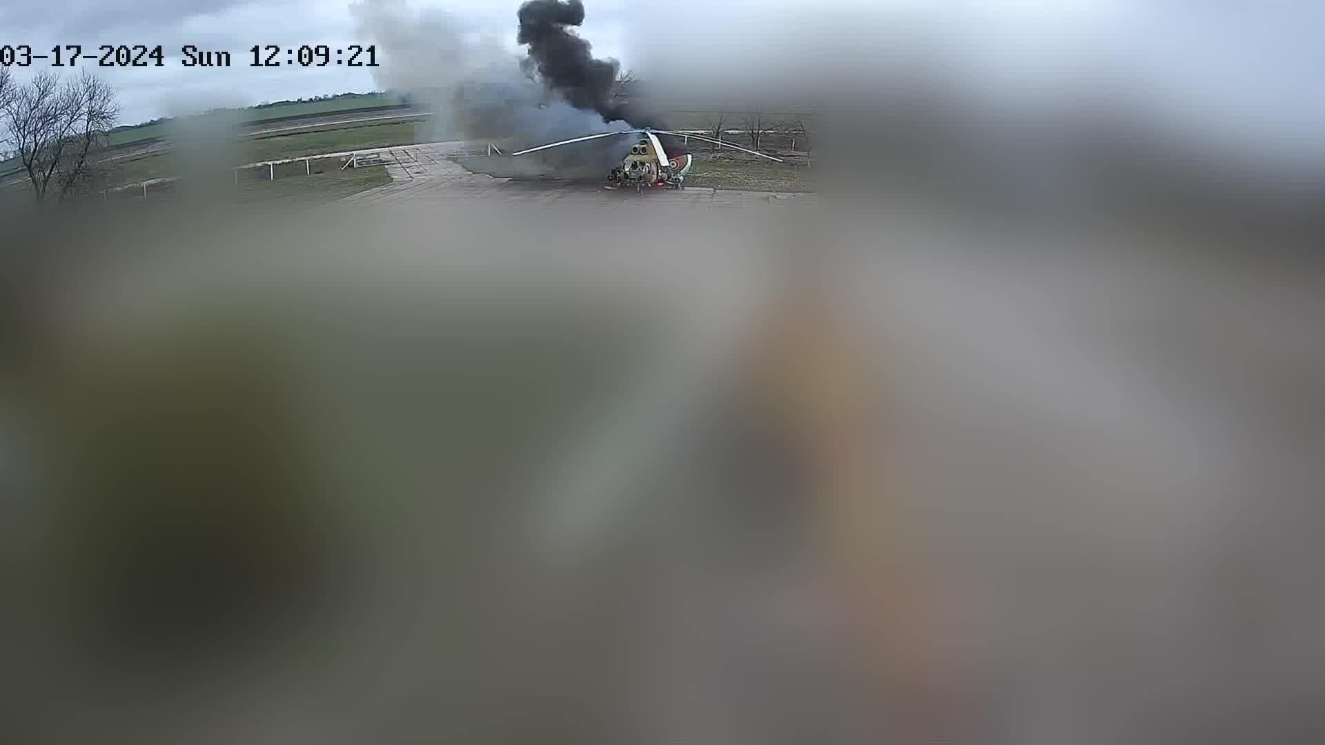 Video of Mi-8 helicopter destroyed by a drone in Transnistria