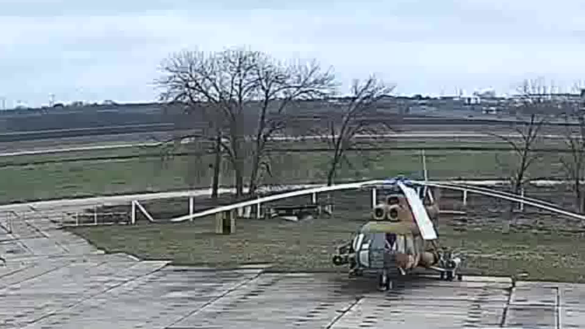 Video of Mi-8 helicopter destroyed by a drone in Transnistria