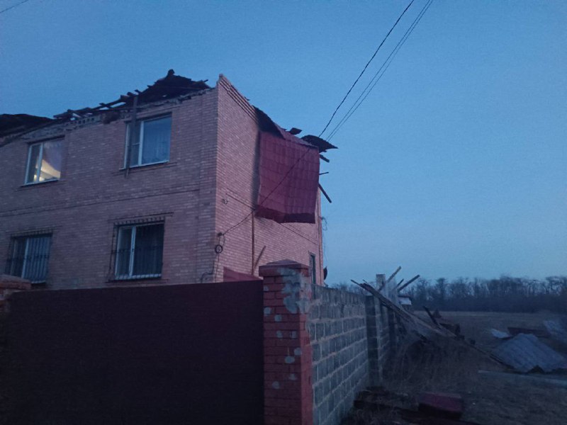 Damage as result of shelling in Ozeryanivka village