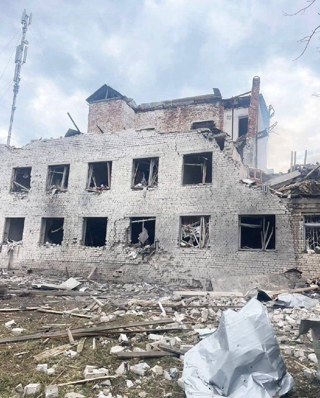 Damage as result of bombardment in Semenivka of Chernihiv region