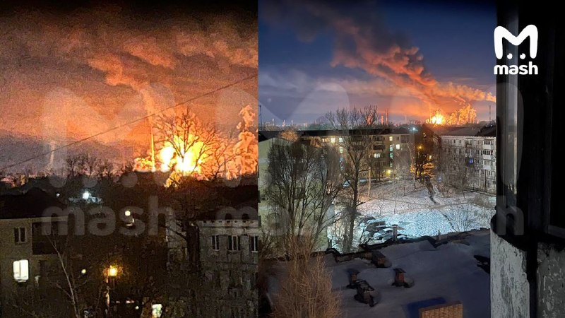 Big fire at Nobokuybyshevsky refinery in Samara region 