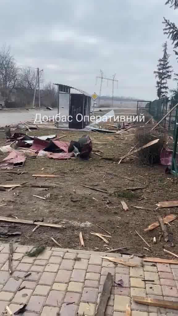 Destruction in Shakhove of Donetsk region