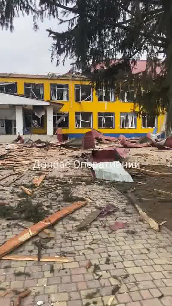 Destruction in Shakhove of Donetsk region