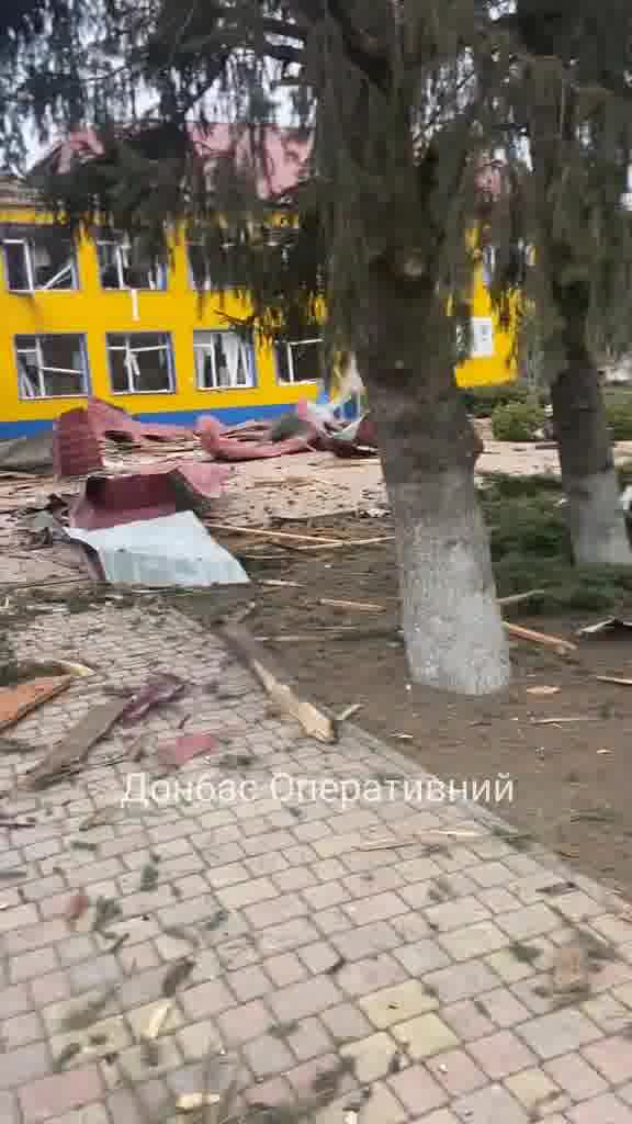 Destruction in Shakhove of Donetsk region