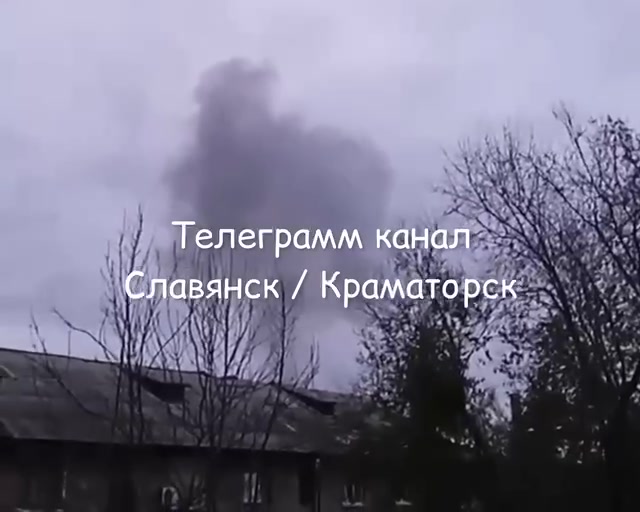 Airstrikes in the area of Sloviansk power plant