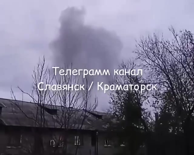 Airstrikes in the area of Sloviansk power plant